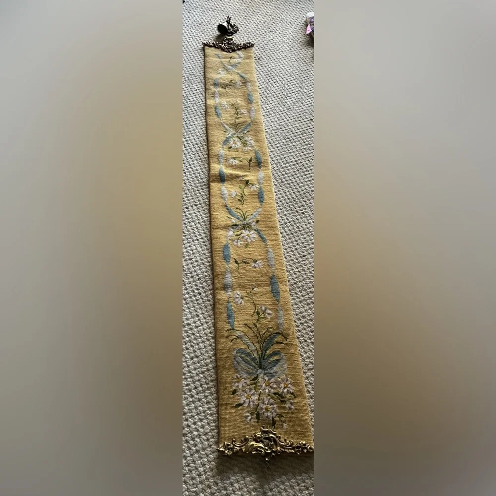 Gold Floral Embroidered Wall Runner